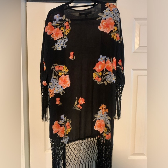 Torrid Insider Collection Floral & Fringe Kimono - Picture 1 of 6